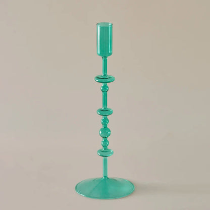 Slim Glass Candlestick Holder Set