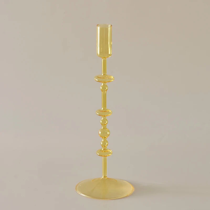 Slim Glass Candlestick Holder Set