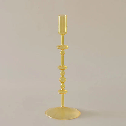 Slim Glass Candlestick Holder Set