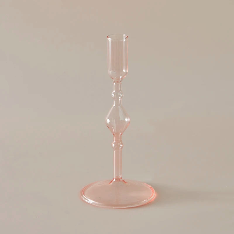 Slim Glass Candlestick Holder Set