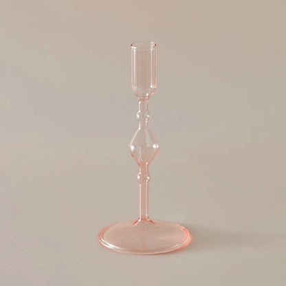 Slim Glass Candlestick Holder Set