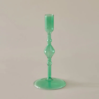 Slim Glass Candlestick Holder Set