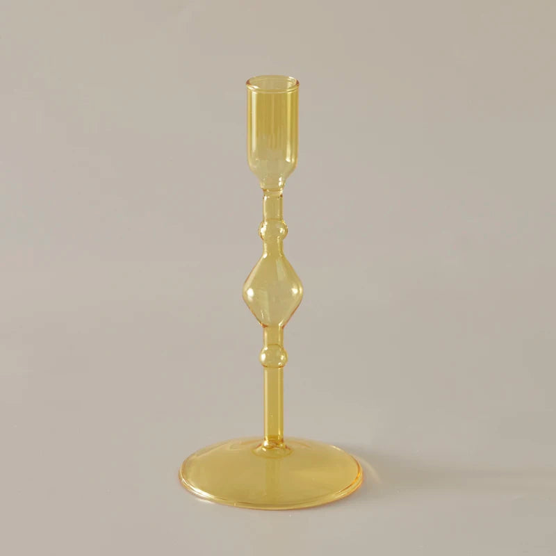 Slim Glass Candlestick Holder Set