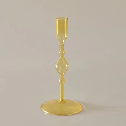 Slim Glass Candlestick Holder Set