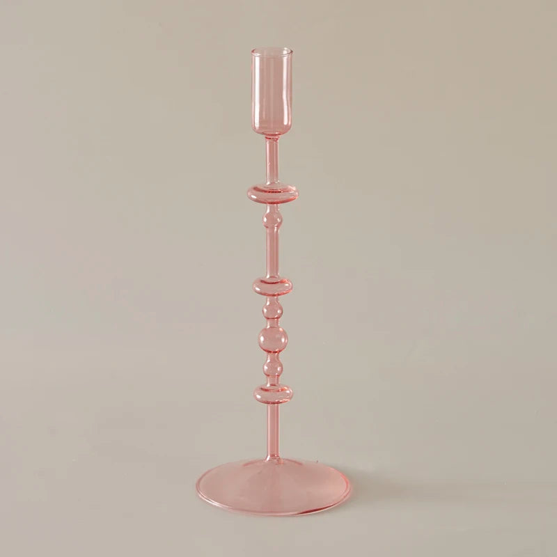 Slim Glass Candlestick Holder Set