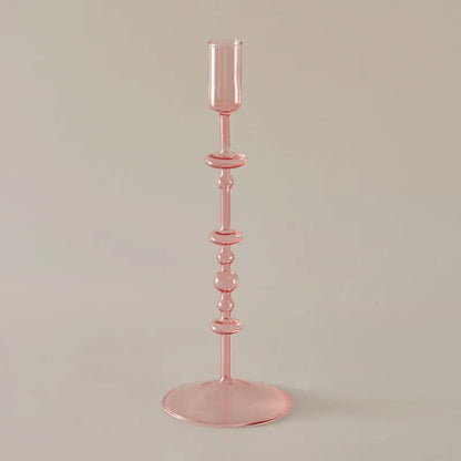 Slim Glass Candlestick Holder Set