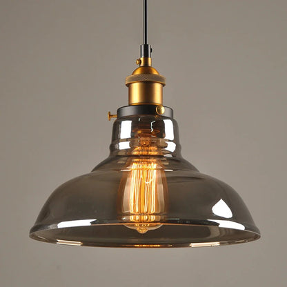 Smokey Grey Glass Pendant Light