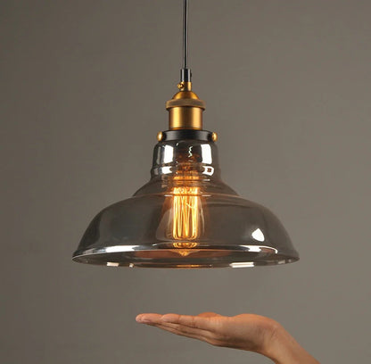 Smokey Grey Glass Pendant Light