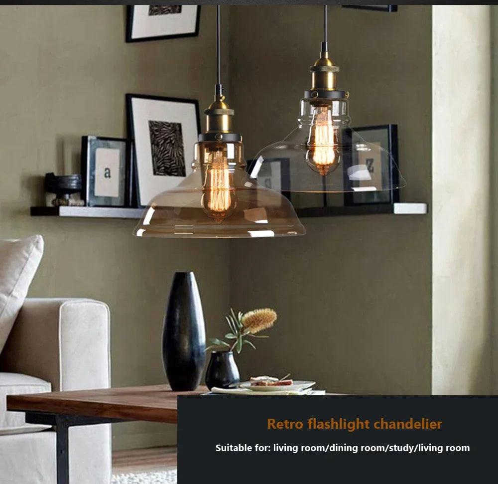 Smokey Grey Glass Pendant Light