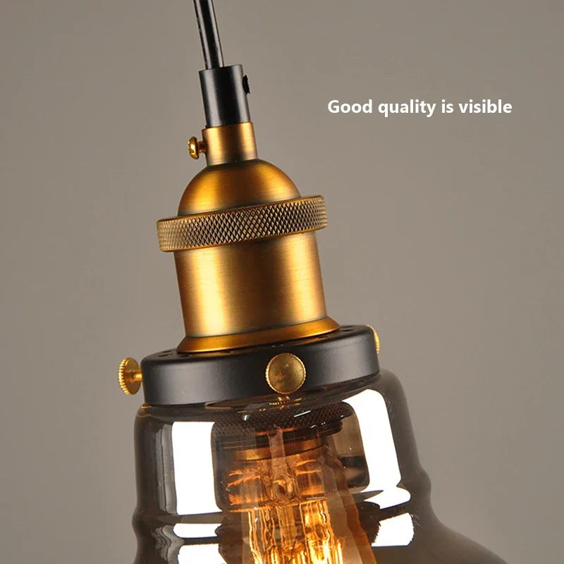 Smokey Grey Glass Pendant Light