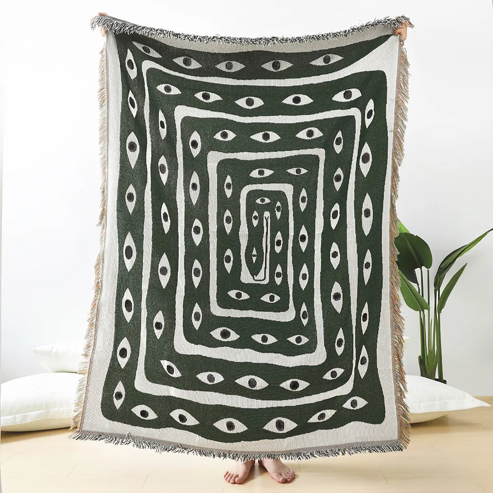 Snake Pattern Cotton Throw Blanket