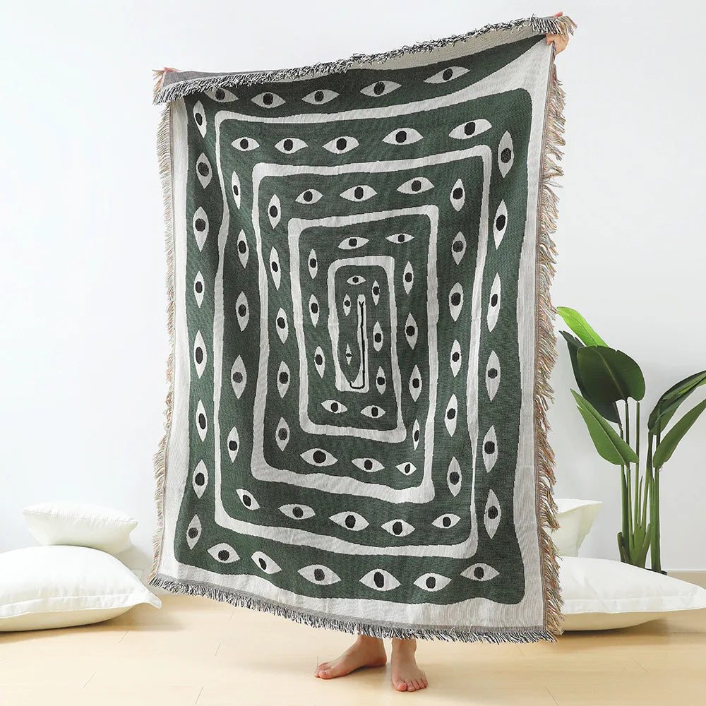 Snake Pattern Cotton Throw Blanket