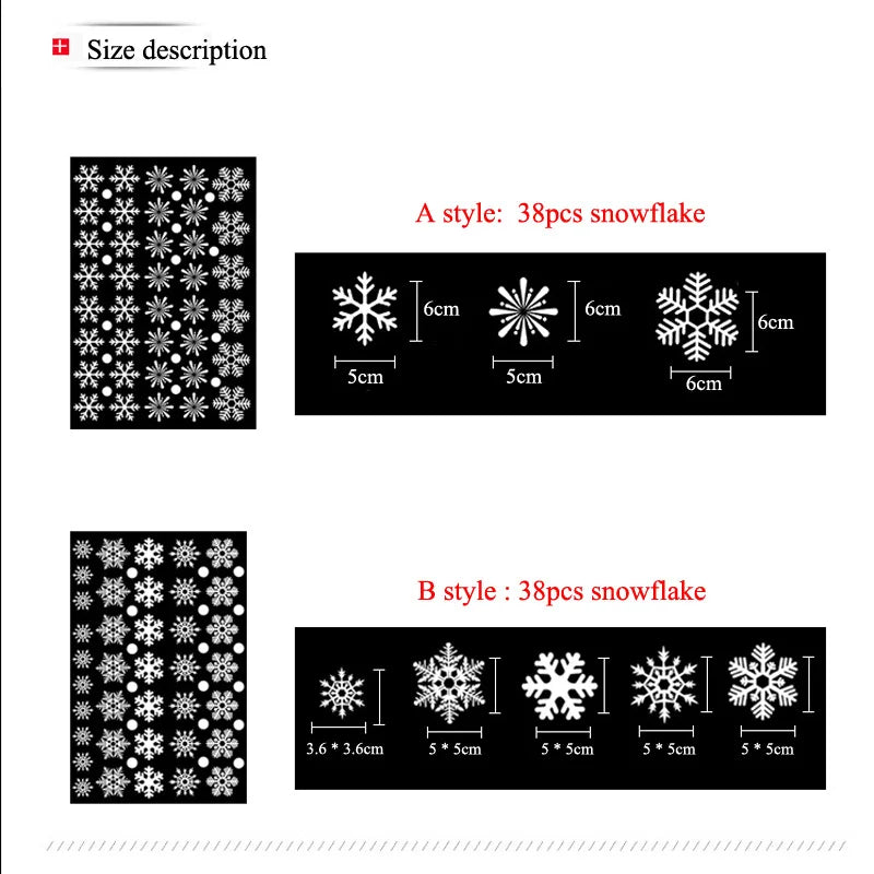 Snowflake Electrostatic Wall Stickers Set