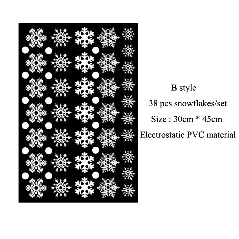 Snowflake Electrostatic Wall Stickers Set