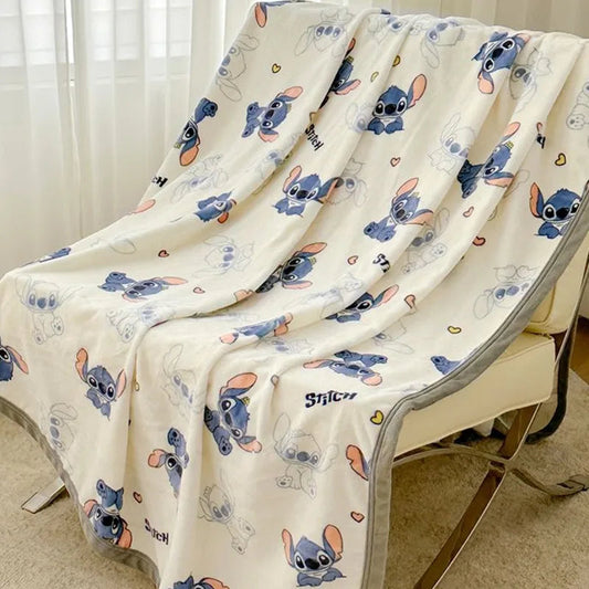 Soft Coral Fleece Cartoon Blanket