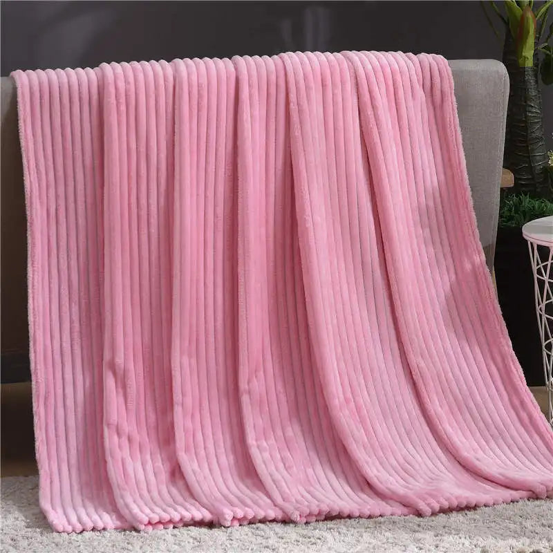 Soft Coral Fleece Winter Blanket