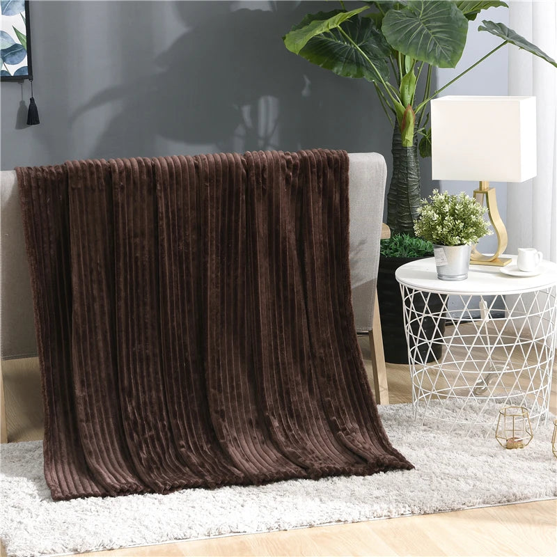 Soft Coral Fleece Winter Blanket