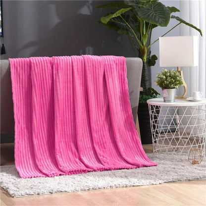 Soft Coral Fleece Winter Blanket