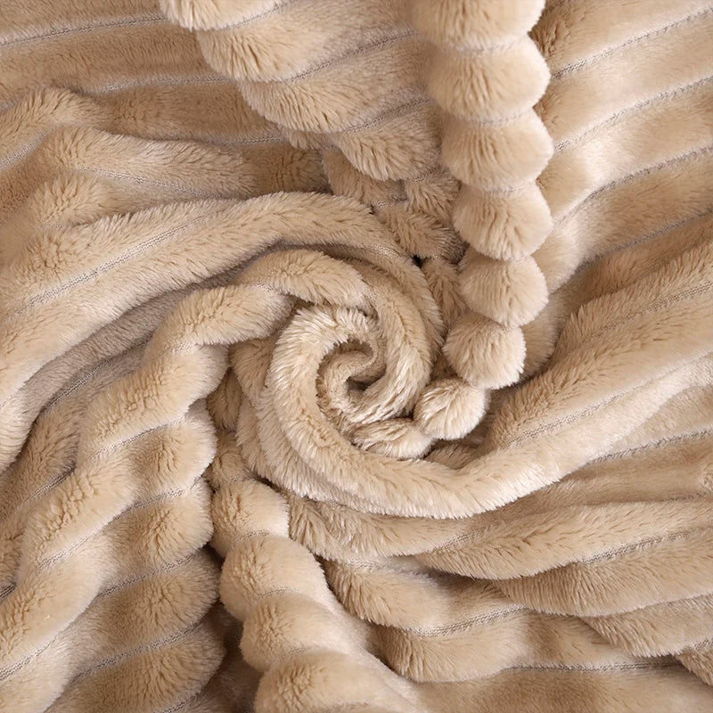 Soft Coral Fleece Winter Blanket