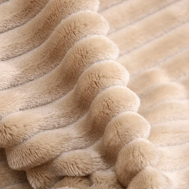 Soft Coral Fleece Winter Blanket