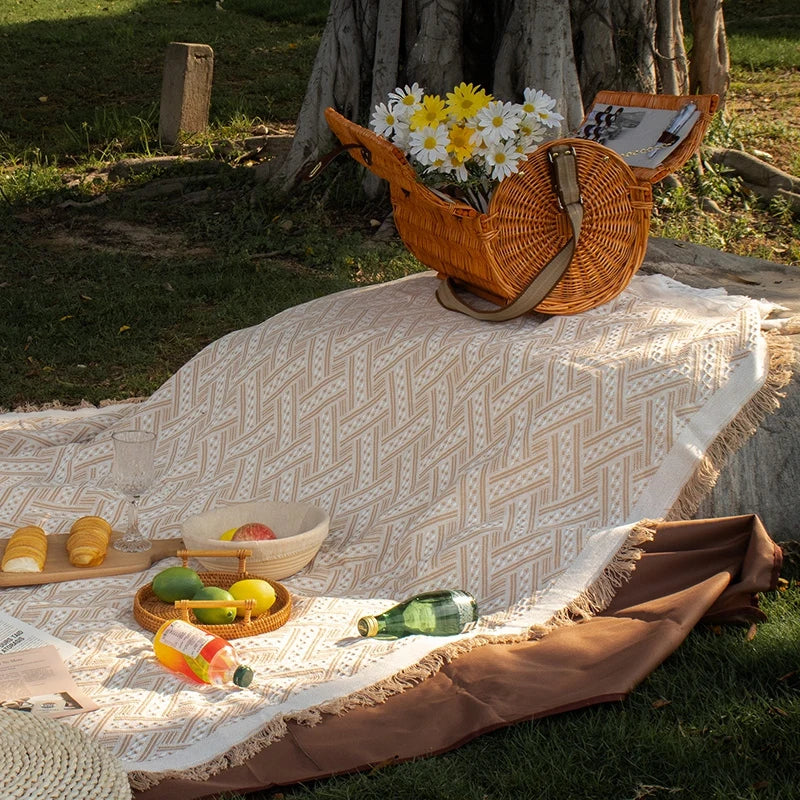 Soft Cotton Blend Picnic Blanket