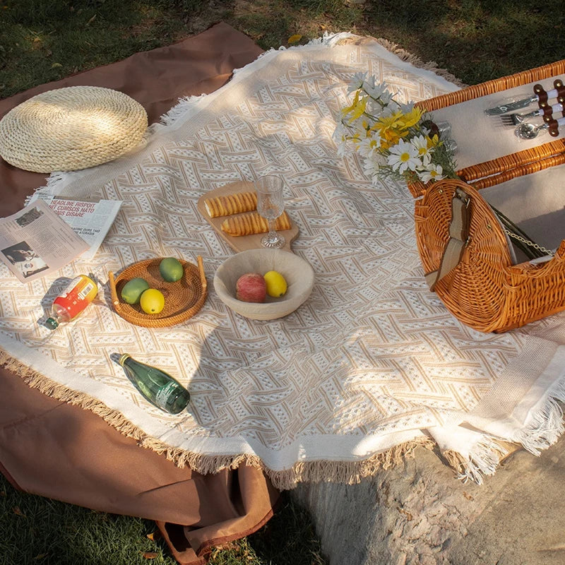 Soft Cotton Blend Picnic Blanket