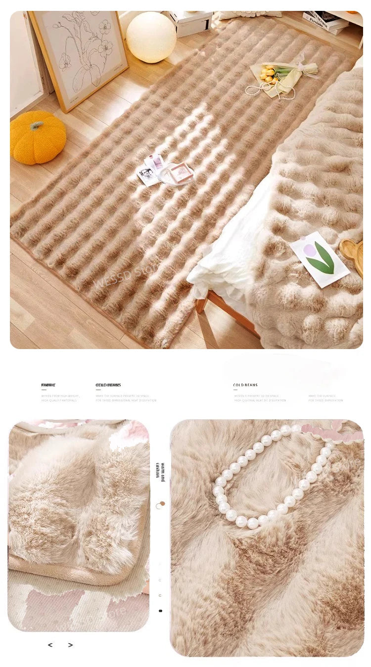 Soft Fluffy Faux Rabbit Area Rug