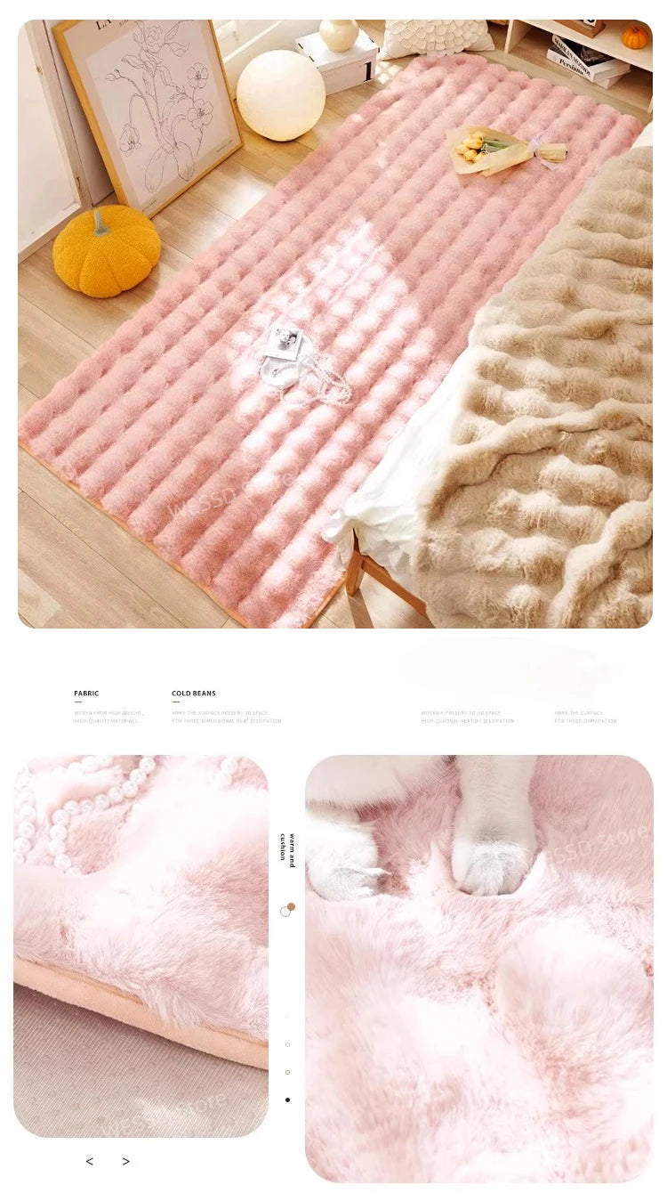 Soft Fluffy Faux Rabbit Area Rug