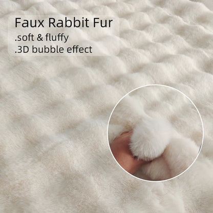 Soft Fluffy Faux Rabbit Area Rug