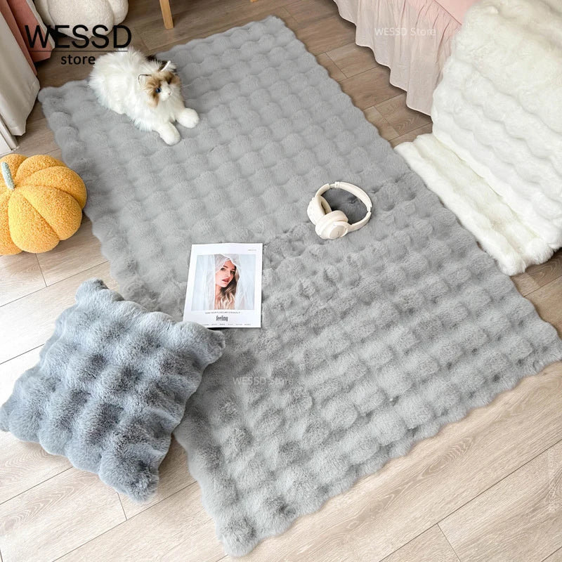 Soft Fluffy Faux Rabbit Area Rug