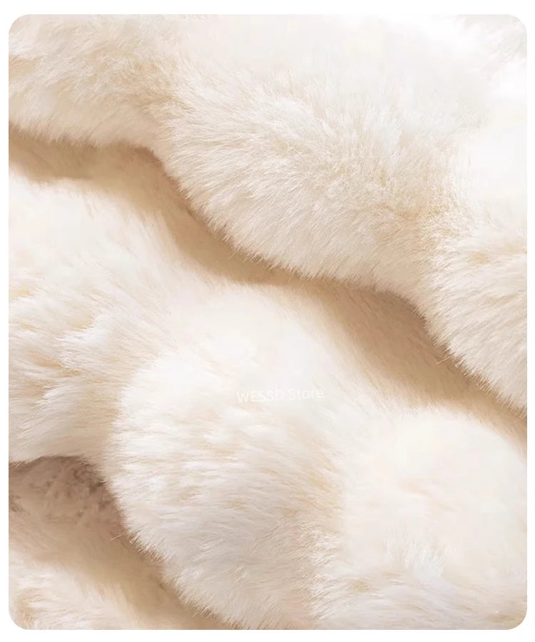 Soft Fluffy Faux Rabbit Area Rug