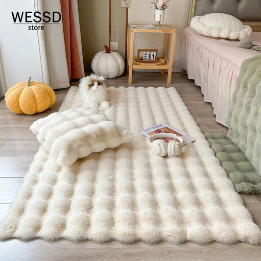 Soft Fluffy Faux Rabbit Area Rug