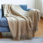 Soft Green Knitted Throw Blanket