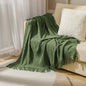 Soft Green Knitted Throw Blanket