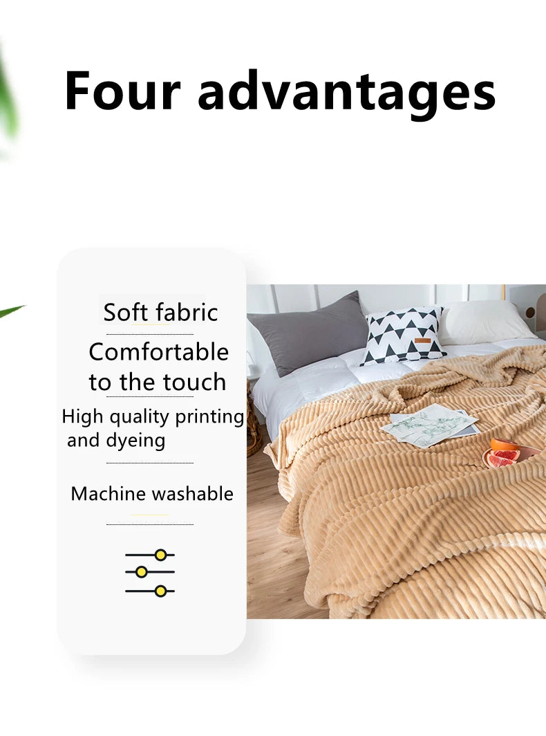 Soft Polyester Throw Blanket for Sofa