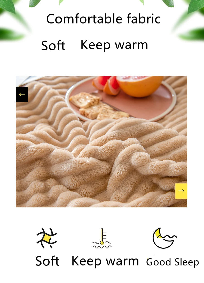 Soft Polyester Throw Blanket for Sofa