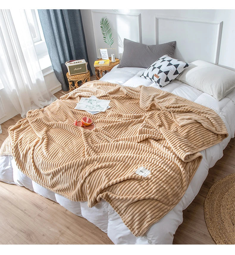 Soft Polyester Throw Blanket for Sofa