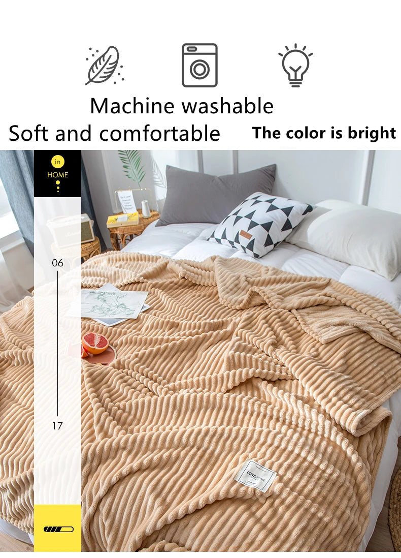 Soft Polyester Throw Blanket for Sofa