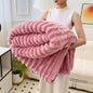 Soft Striped Plush Throw Blanket