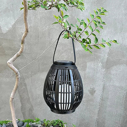 Solar Bamboo Rattan Lantern Light