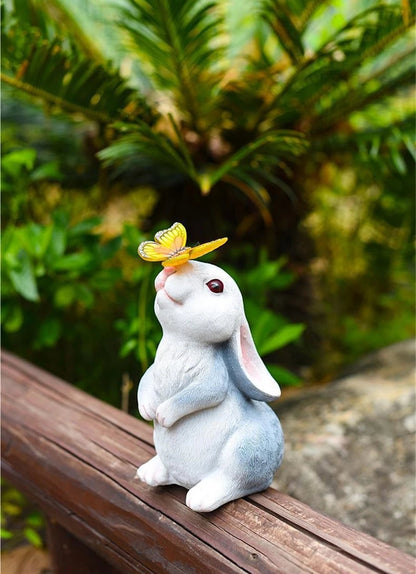 Solar Bunny Garden Statue with Light