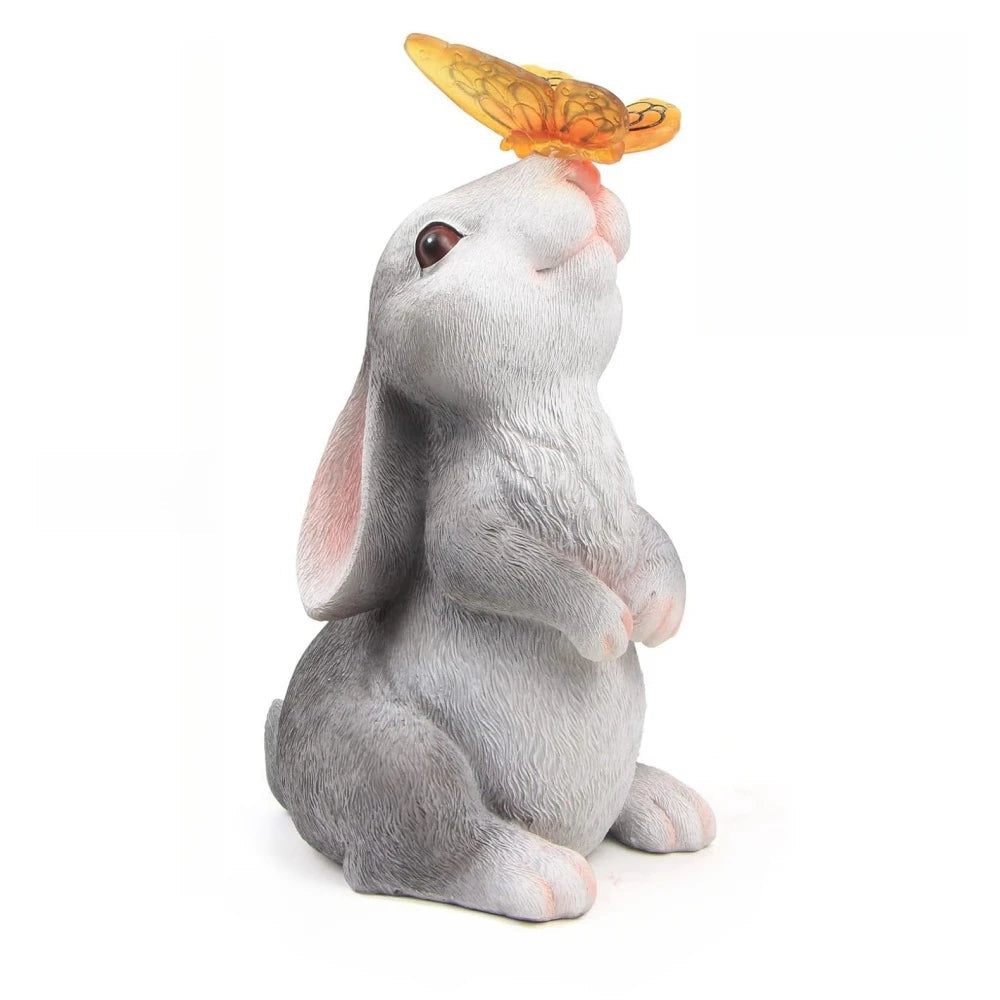 Solar Bunny Garden Statue with Light