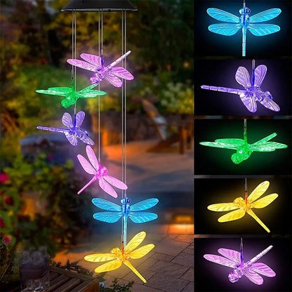 Solar Dragonfly Wind Chimes Outdoor