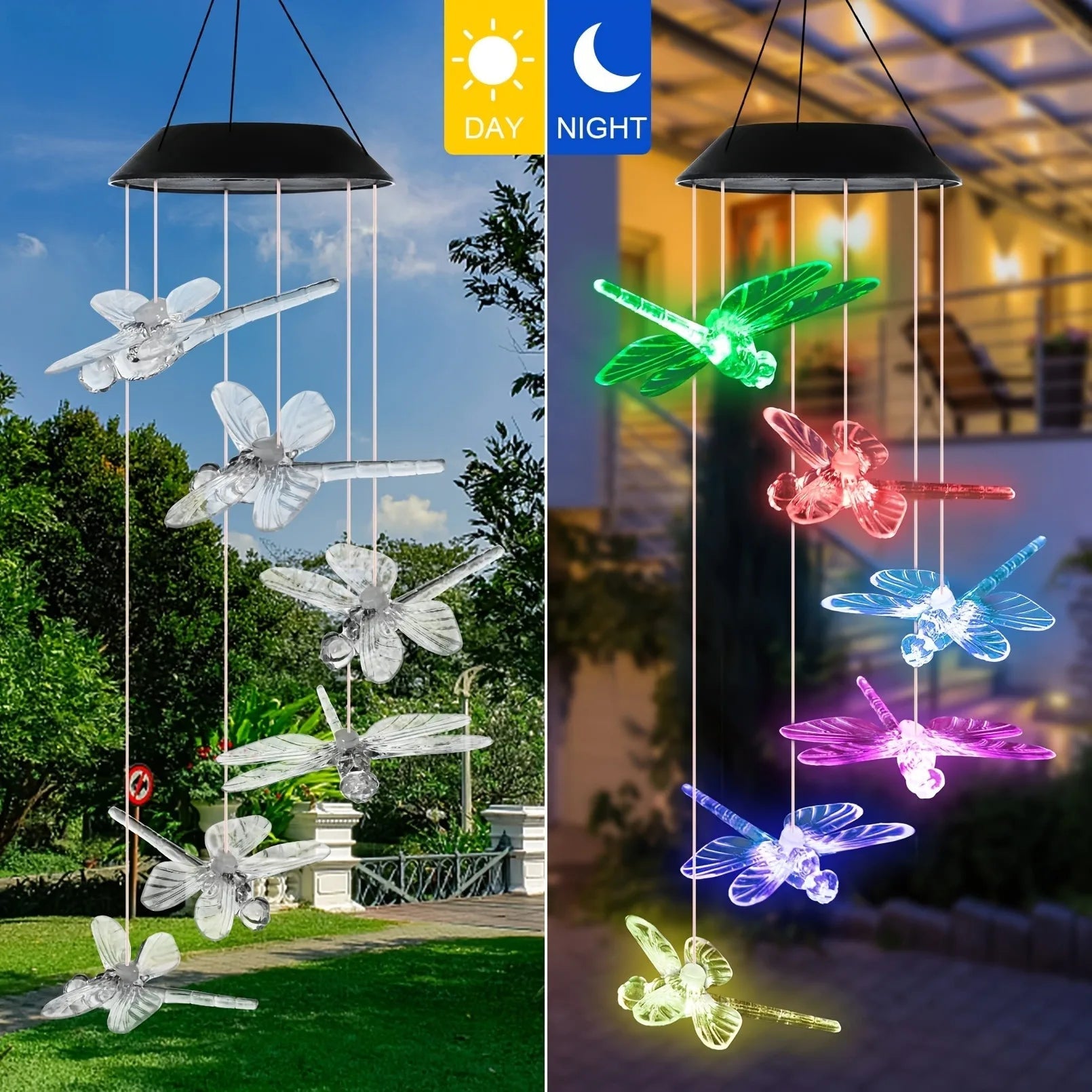 Solar Dragonfly Wind Chimes Outdoor