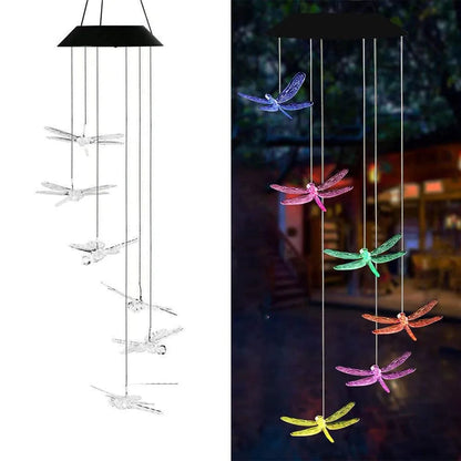 Solar Dragonfly Wind Chimes Outdoor