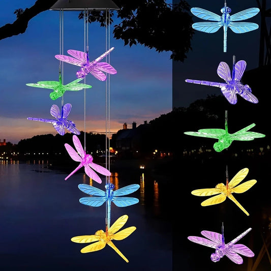 Solar Dragonfly Wind Chimes Outdoor