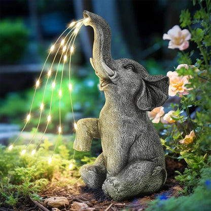 Solar Elephant Garden Statue Lights