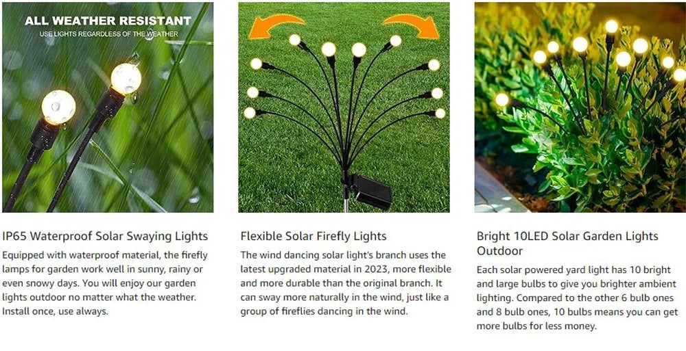 Solar Firefly Garden LED Lights