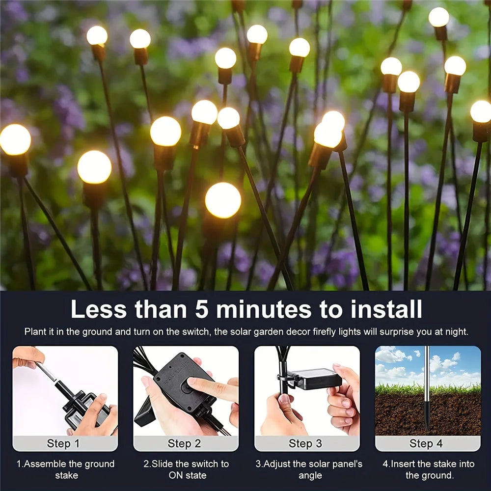 Solar Firefly Garden LED Lights