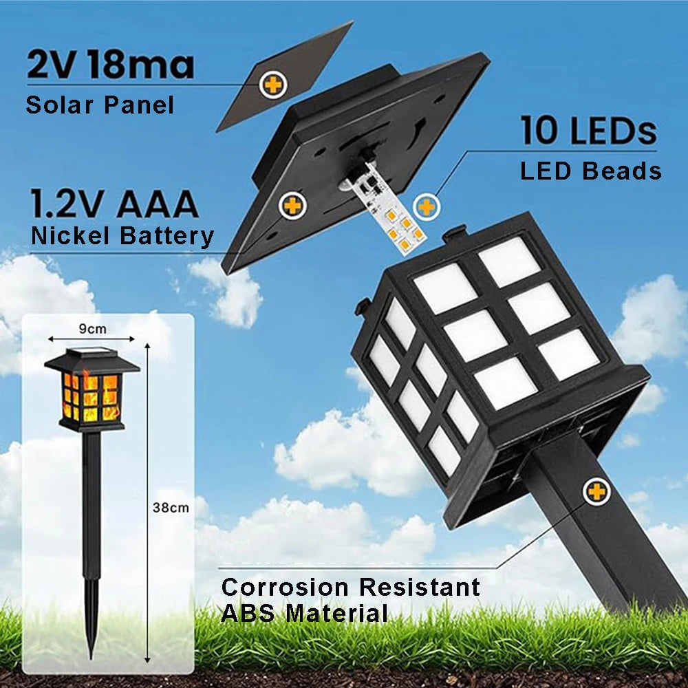 Solar Flame Torch Light - 10 LEDs